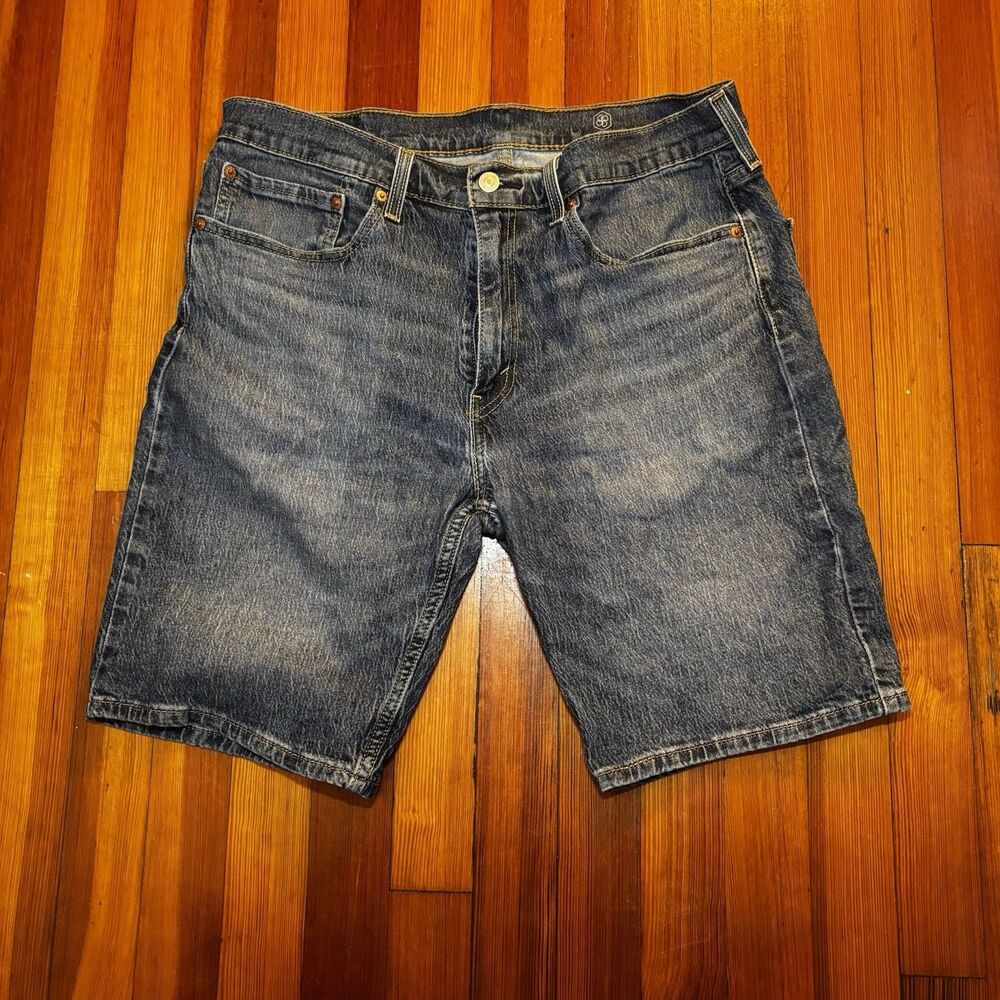 Levis 405 Standard Fit Denim Shorts Mens 34 Medium Wash Jean Shorts